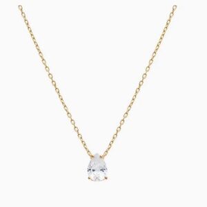 Gorgeous Pear Shape 10mm CZ Pendant Necklace by Adina Eden NEW